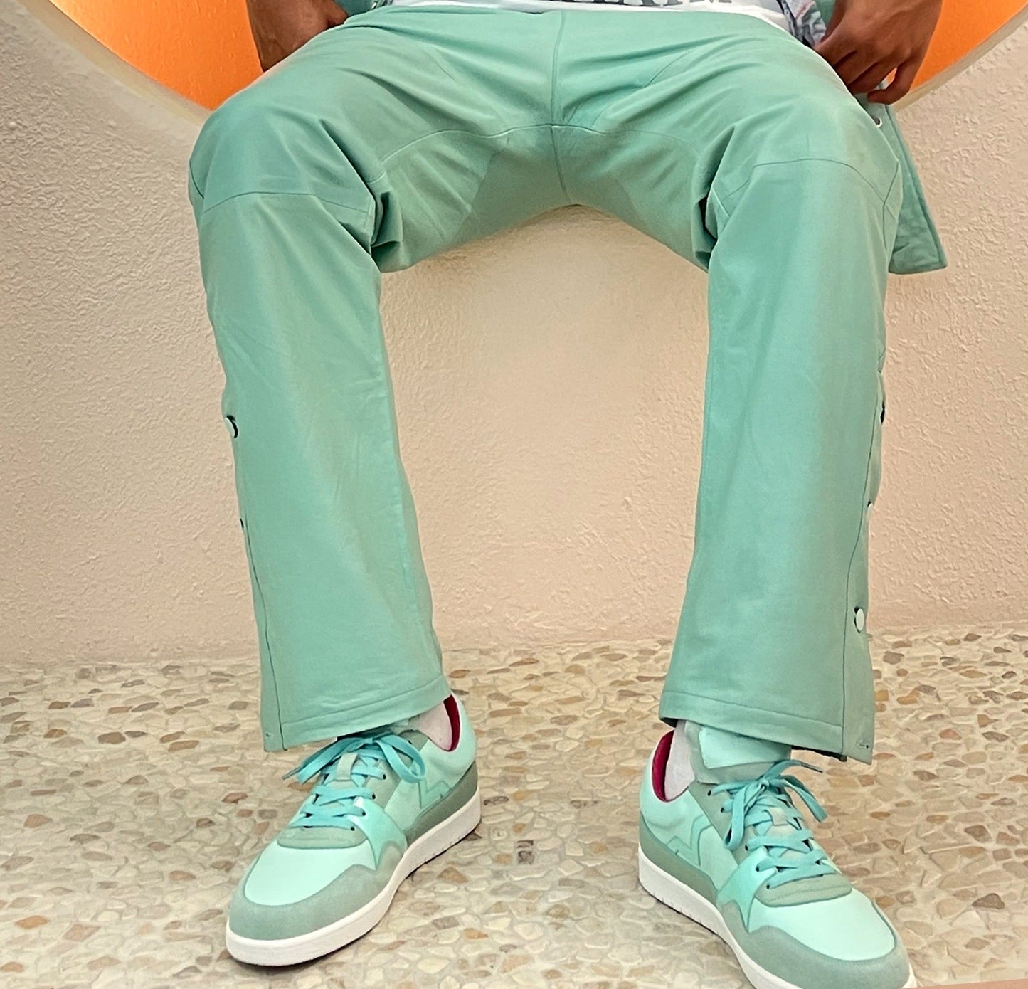 Sun Green Leather Valley Court Trouser
