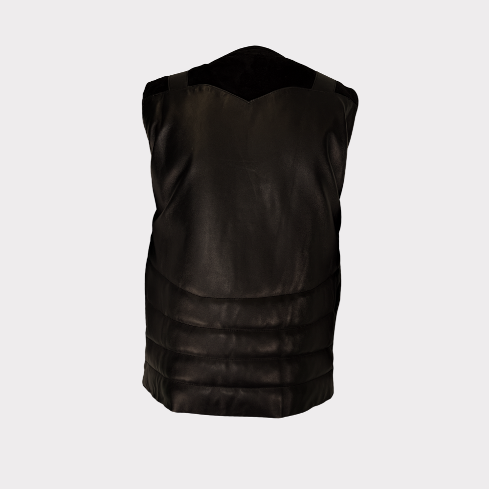 Padded Leather Vest