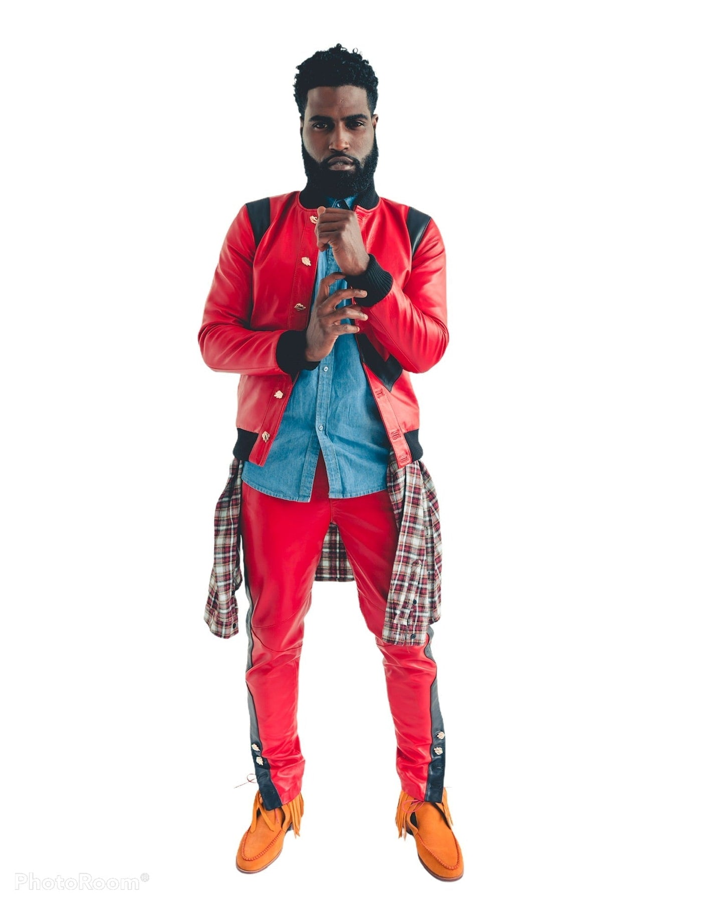 Leather Valley Track Suit (Red/Black)