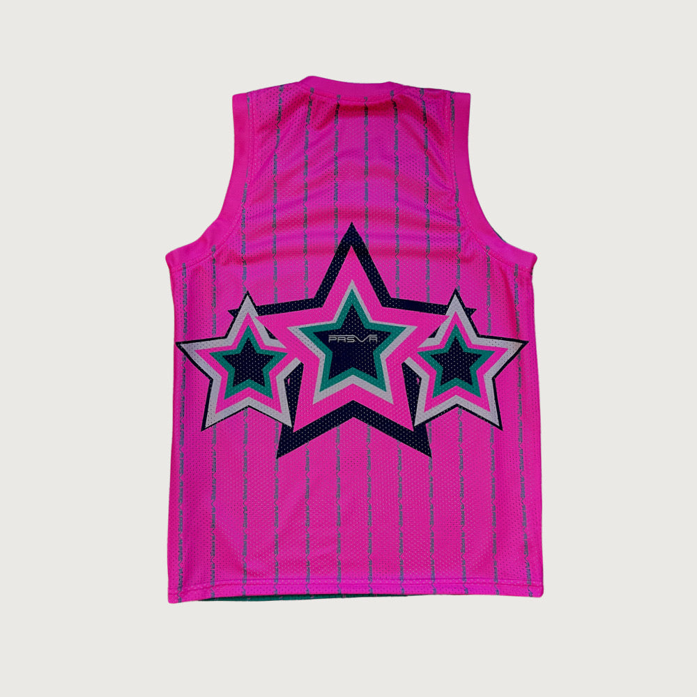 Big Star BBALL Jersey (Pink to Green)