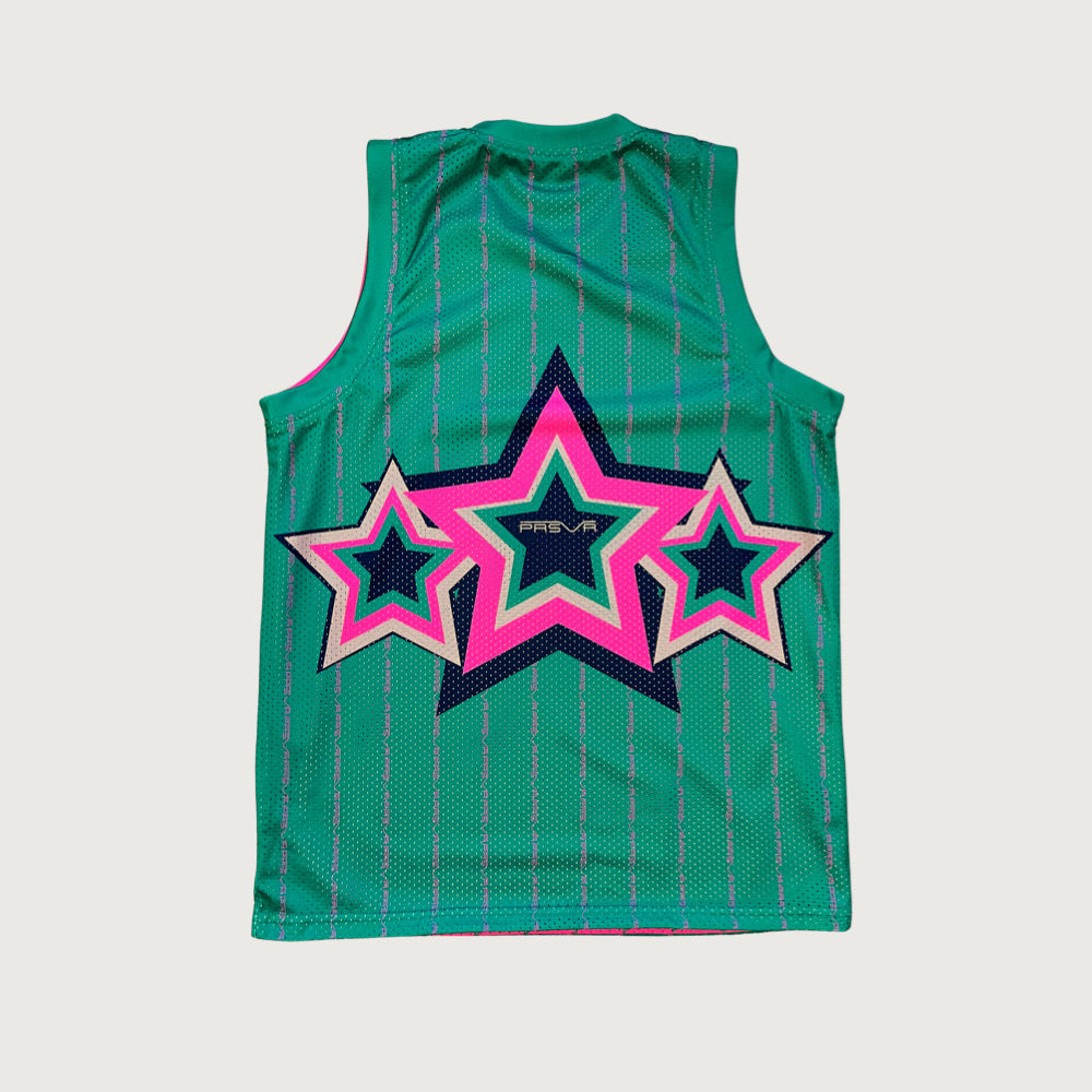 Big Star BBALL Jersey (Pink to Green)