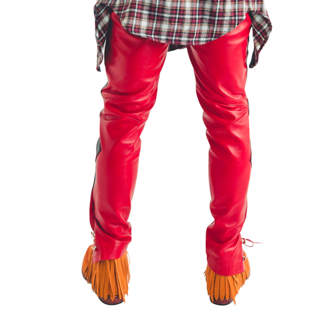 Leather Valley Pants (Red/Black)