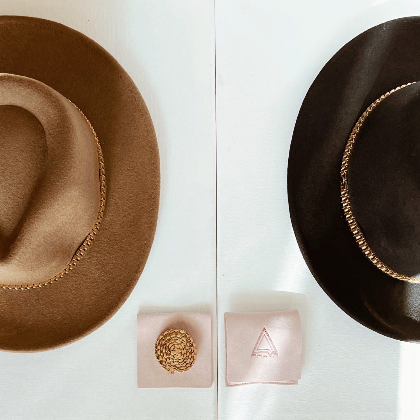 The PRSVR Chain Link Fedora: Tan and Black