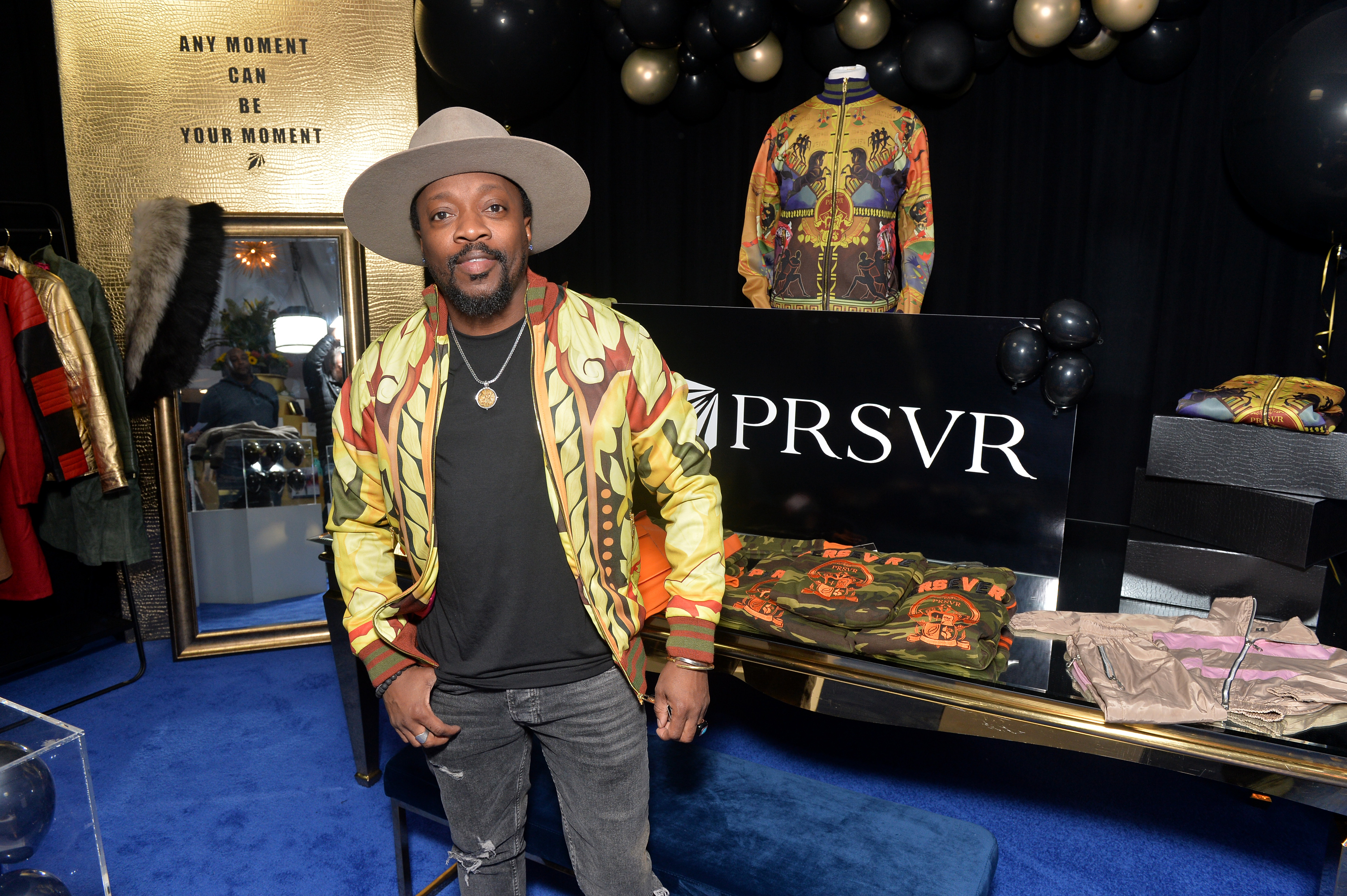 Anthony Hamilton in Coliseum Bomber Jacket at Grammys 2019