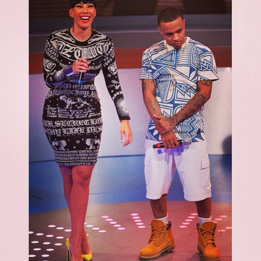 Bow Wow in White Leather Shorts