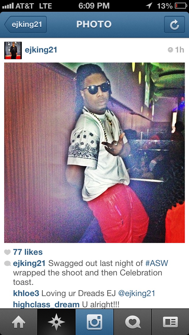 EJ King in Red Luxury Track Pants