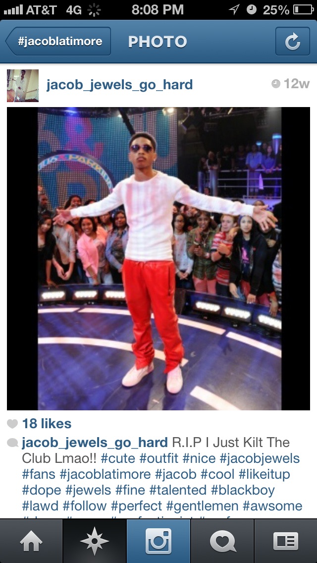 Jacob Latimore in Red Luxury Track Pants