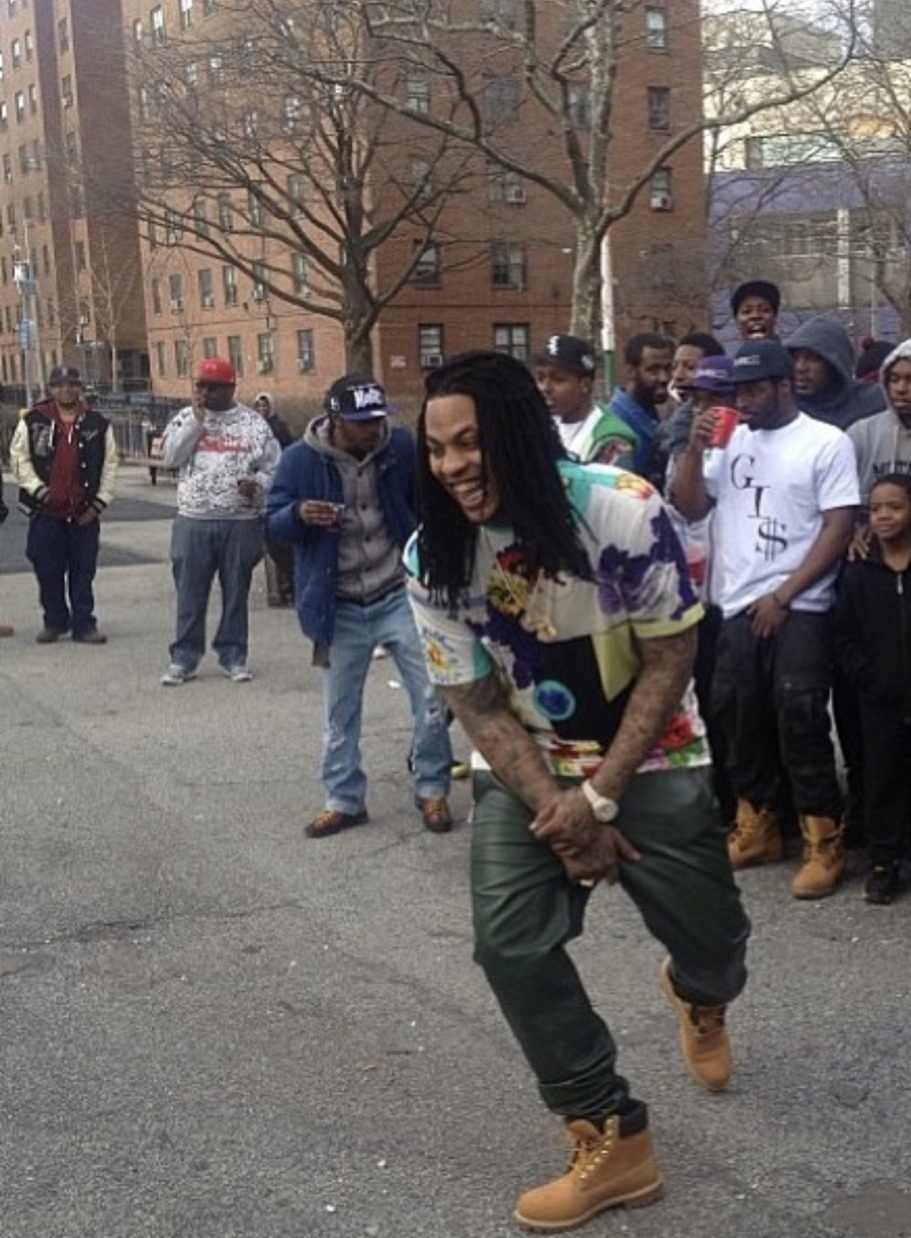 Waka Flocka in Green Luxury Track Pants