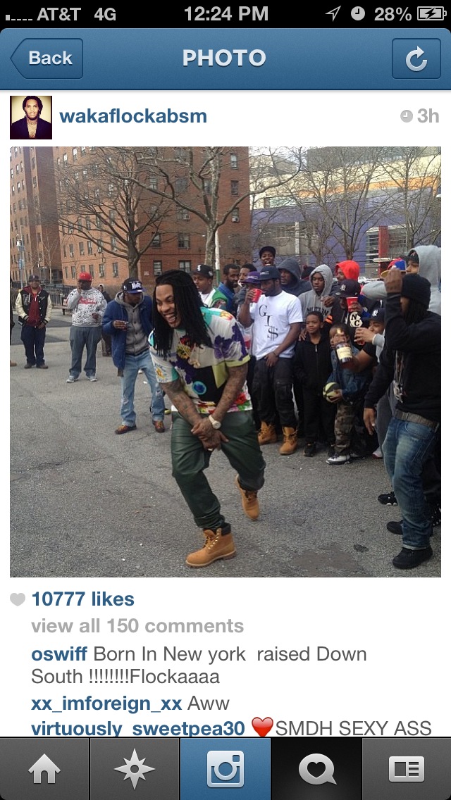 Waka Flocka in Leather Track Pants