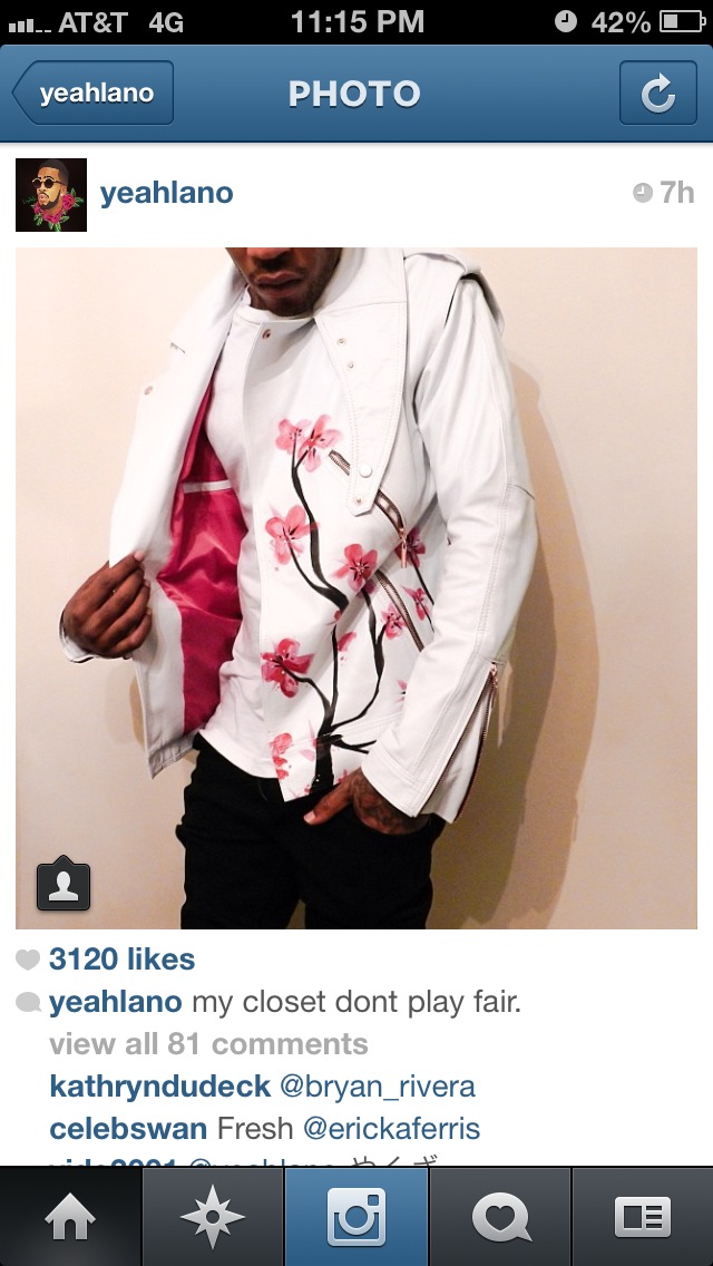 Yeahlano in Custom White Combination Cycle Jacket